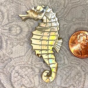 2/$18 Seahorse Brooch Mother of Pearl Pin